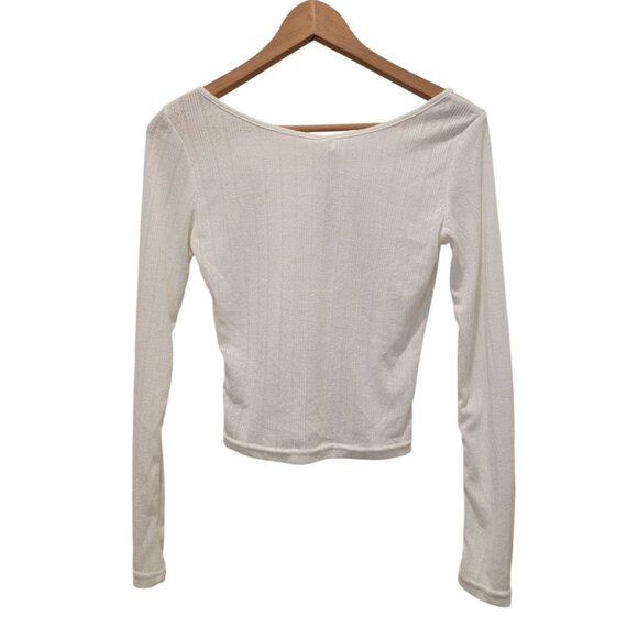 IAEY Fashion White Long Sleeve Top With Black Bow Knot Design Women's L - Picture 2 of 7